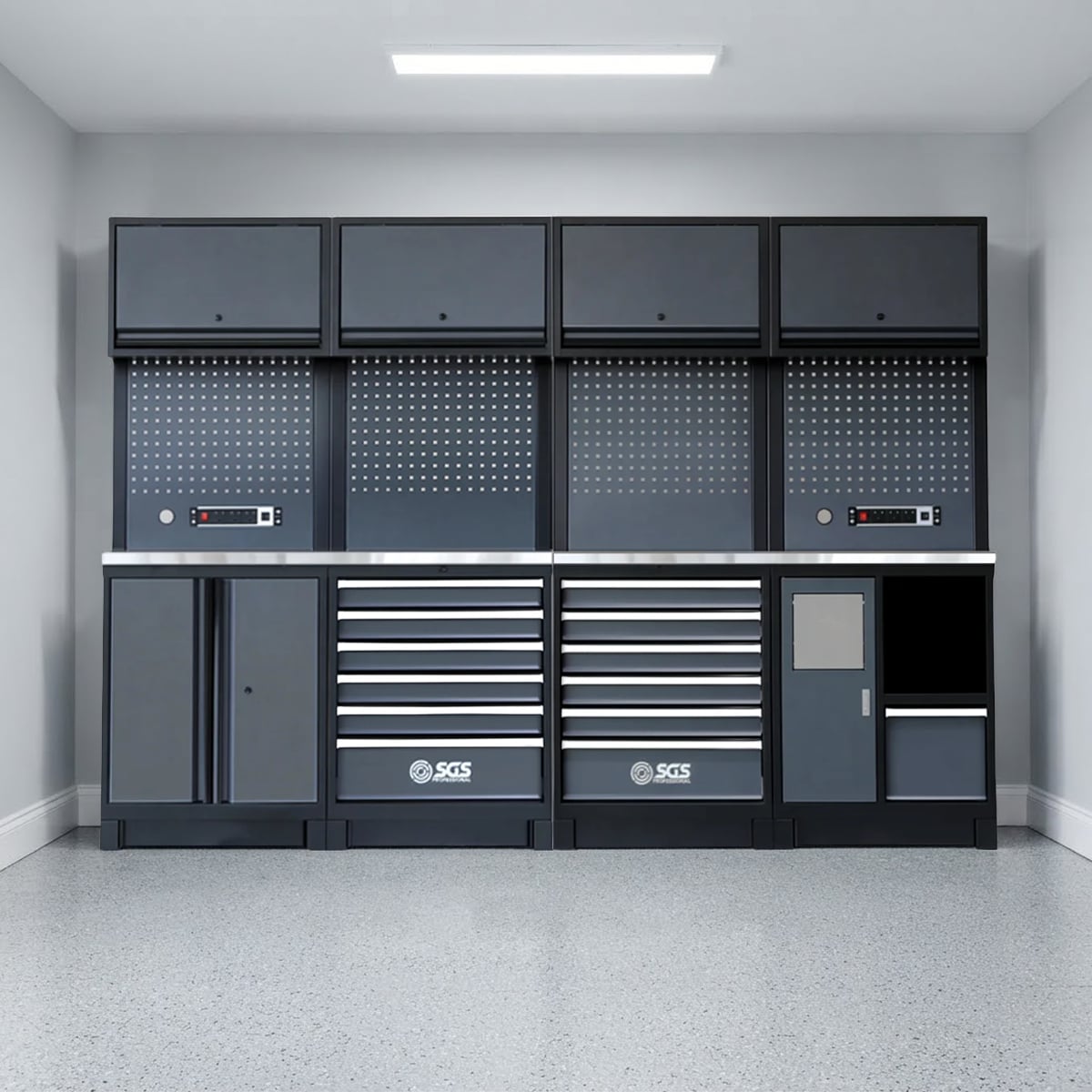 SGS Pro Heavy Duty Garage Storage System | Powerstrip | Bin Unit | Cabinet
